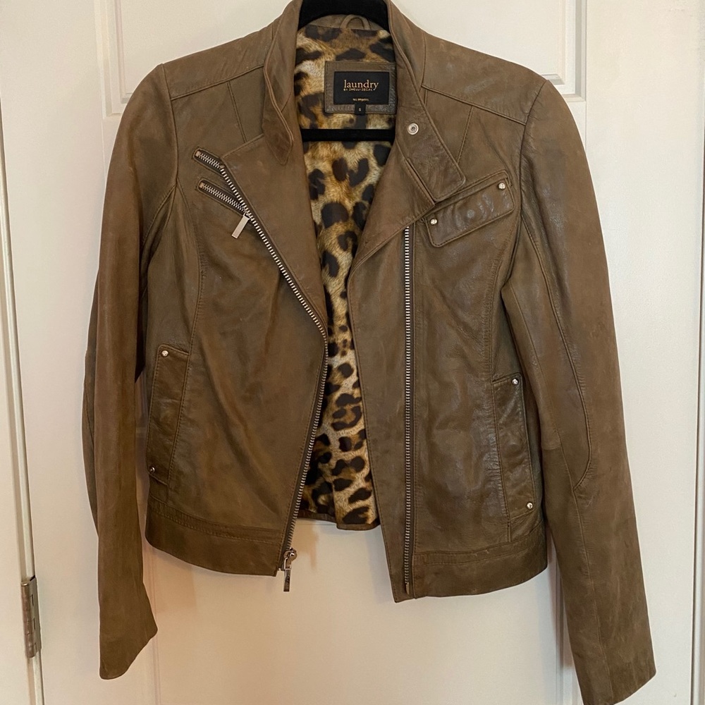 Taupe Leather Jacket